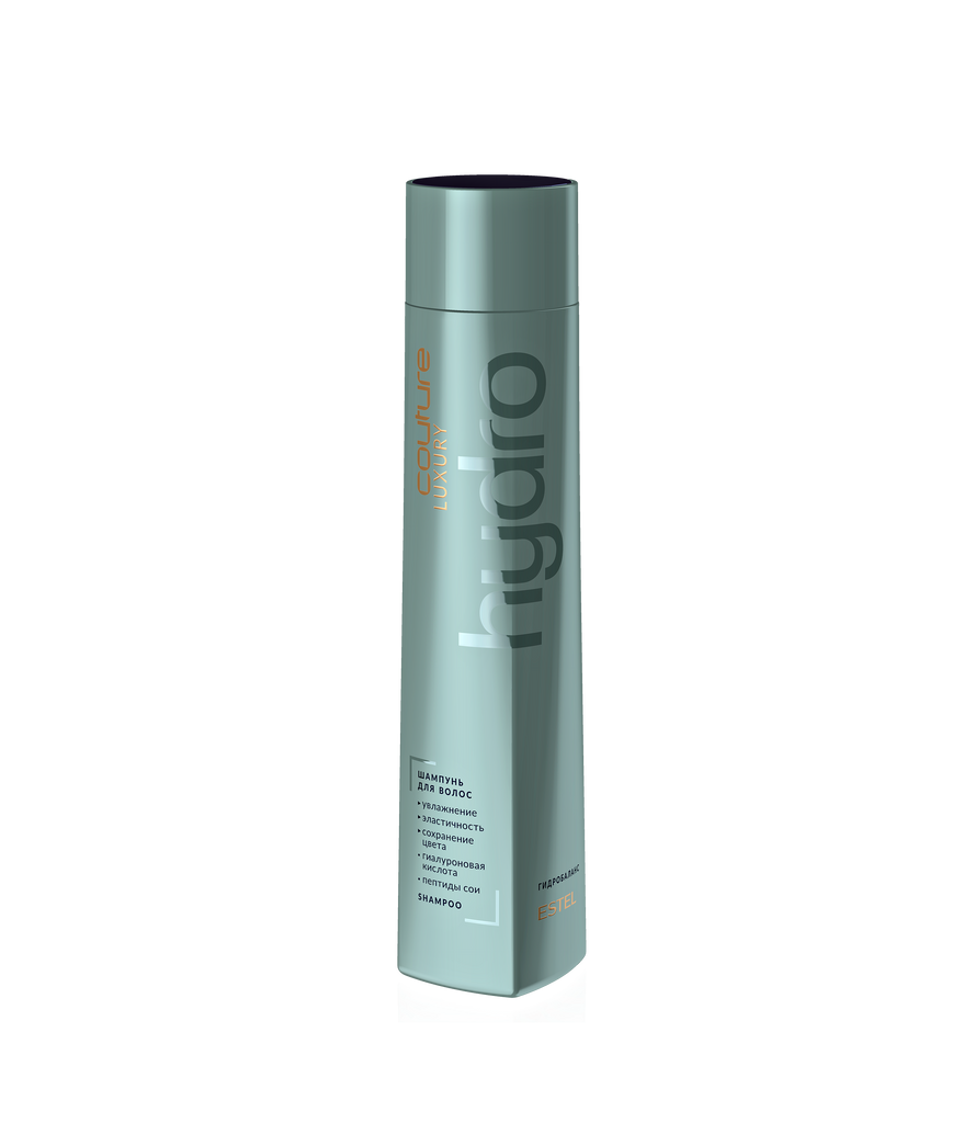 Mintfarbene Flasche HC LUXURY HYDROBALANCE Shampoo vor transparentem Hintergrund